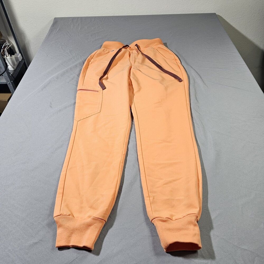 FIGS Technical Collection Zamora Jogger Scrub Pants Orange Women XXS Extra Small